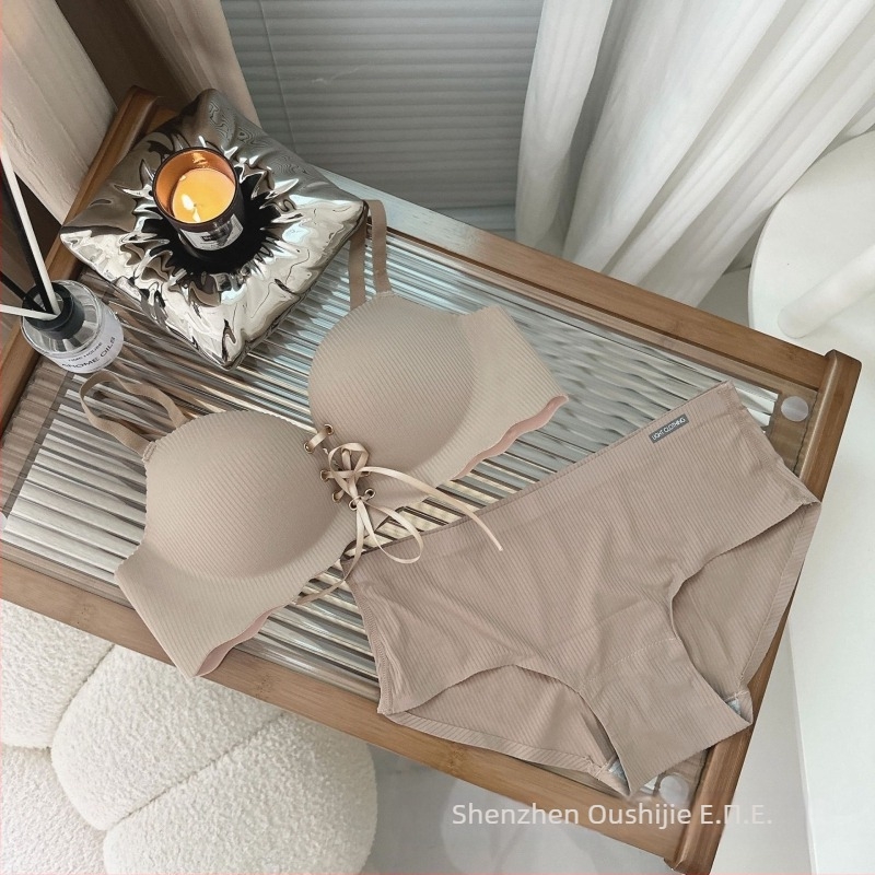 Μπραλέτ χωρίς ραφές με πλευρική σύσφιξη, κύπελλα 3/4, λεπτά μορφοποιημένα κύπελλα, σταθερές διπλές τιράντες