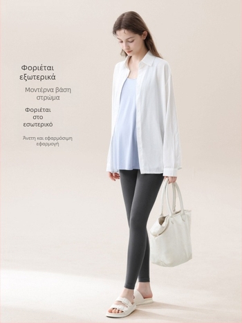 Κολάν εγκύου με υψηλή μέση και υποστήριξη κοιλιάς, στενό κόψιμο, 90-95% πολυεστέρας, έως 30% ελαστάνη, κατάλληλο για φθινόπωρο και χειμώνα