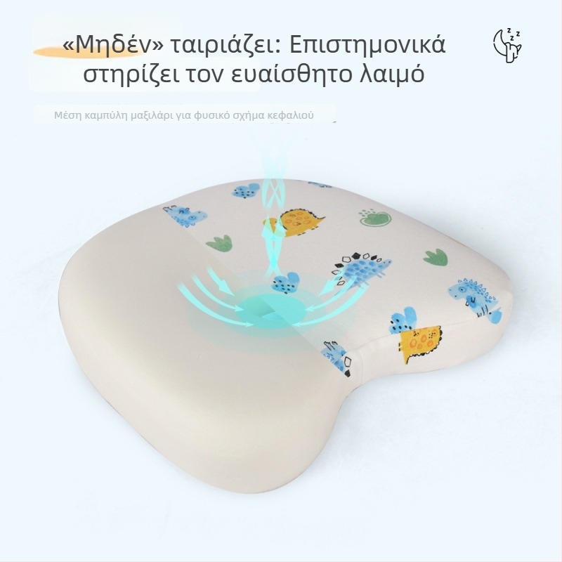 Βρεφικό μαξιλάρι από αφρό μνήμης για διαμόρφωση κεφαλιού, ωοειδές πυρήνα, κάλυμμα από 100% βαμβάκι, κατάλληλο για μωρά — saien