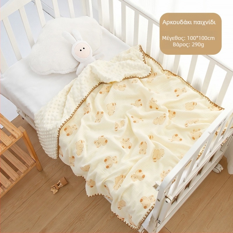 Κουβέρτα μωρού από 100% βαμβάκι, 300–500 g, για νεογνά έως 6 ετών, όλες οι εποχές, στυλ καρτούν.