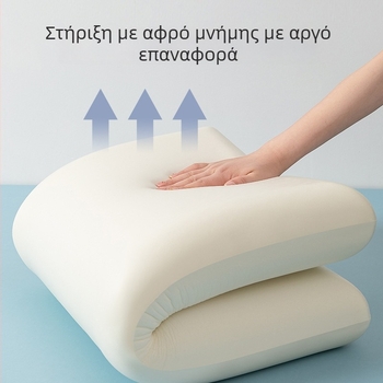 Μαξιλάρι μνήμης από αφρό μνήμης - ορθογώνιο σχήμα, πυρήνας μνήμης με πλήρωμα πολυουρεθανης, κάλυμμα από πολυεστερικό ύφασμα, 3D κοπή, μονόστρωτη κατασκευή