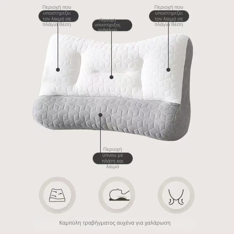 Ορθογώνιο μαξιλάρι λατέξ για στήριξη αυχένα και ύπνο, ύψος 1–5 cm, βάρος 1.1–1.5 kg, γέμισμα λατέξ 99%