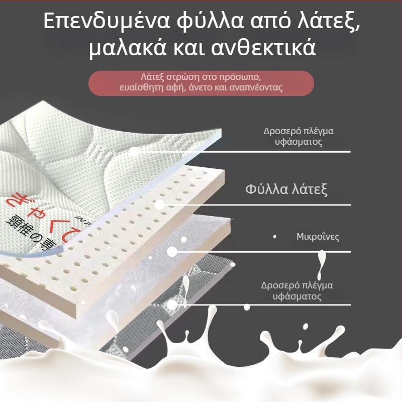 Ορθοπαιδικό μαξιλάρι από λατέξ για αυχενική έλξη, ορθογώνιο σχήμα, βάρος 0,5–1,0 κιλά, περιεκτικότητα λατέξ ≤70%, κάλυμμα από συνθετικό ύφασμα