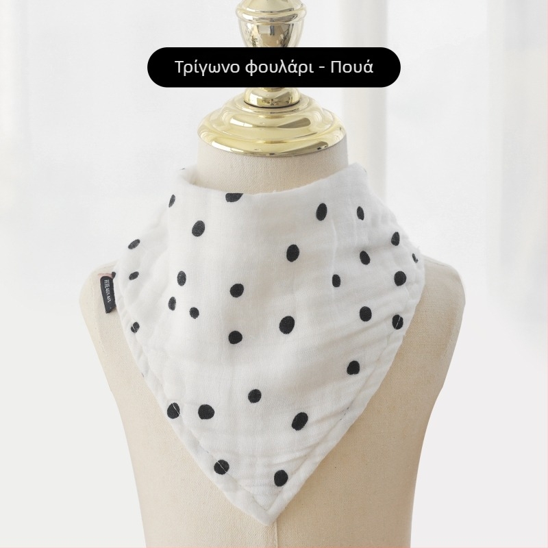 Βρεφική τριγωνική σαλιά, μπαμπού-βάμβακι 70/30, απορροφητική, για νεογνά 0–1 έτους, σχέδιο καρτούν