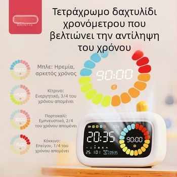 Benish Οπτικός χρονοδιακόπτης για παιδιά, 4–6 ετών, πλαστικό σώμα, διαχείριση χρόνου μελέτης, ανάπτυξη όρασης, αισθήσεων και ακοής