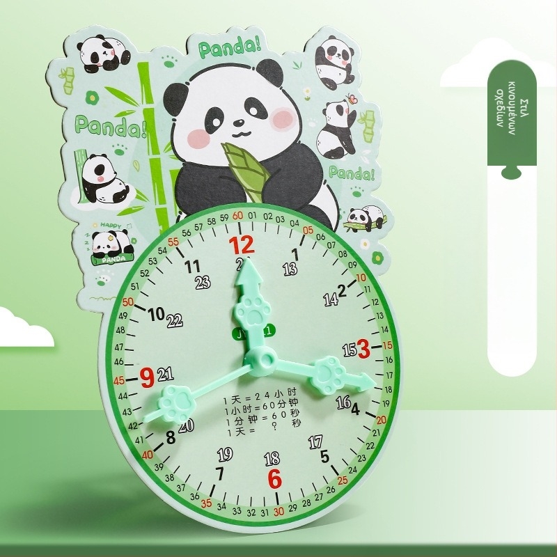 Μοντέλο εκπαιδευτικού ρολογιού για τη μάθηση της ώρας – χαρτόνι/πλαστικό, κατάλληλο για παιδιά 7–14 ετών; συσκευασία σε διχτυωτό σάκο; προάγει νοητική ανάπτυξη, χειρωνακτική μάθηση και διαδραστικό παιχνίδι.