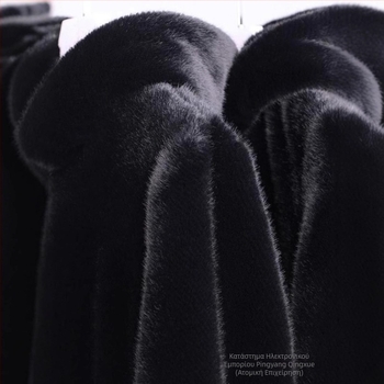 Ανδρικό παλτό από γούνα μίνκ με κουκούλα, μεσαίου μήκους, χαλαρή γραμμή, κούμπωμα με φερμουάρ, φυσική γούνα