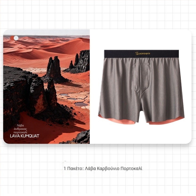 Ανδρικά μποξέρ από νάιλον, μεσαία μέση, σχέδιο ριγμές/καρό, πλεγμένο ύφασμα