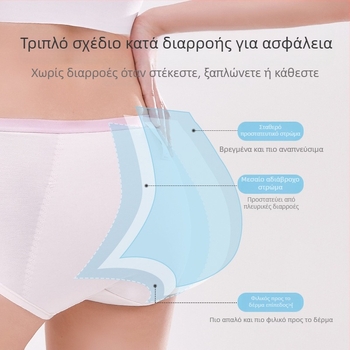 Εσώρουχο περιόδου για έφηβες – σχέδιο καρτούν, βασικό υλικό βαμβάκι 46%, 5% σπάντεξ στην περιοχή, μέση μεσαίου ύψους, για 13–18 ετών