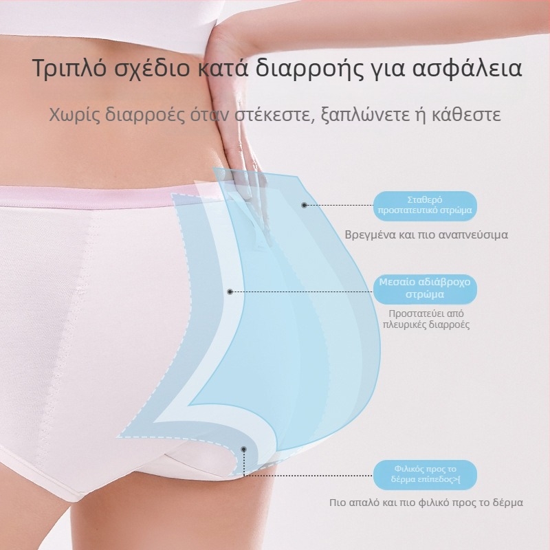 Εσώρουχο περιόδου για έφηβες – σχέδιο καρτούν, βασικό υλικό βαμβάκι 46%, 5% σπάντεξ στην περιοχή, μέση μεσαίου ύψους, για 13–18 ετών