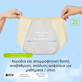 Modal εσώρουχο περιόδου για εφήβους, μεσαία μέση, επένδυση στην περιοχή καβάλου 72% αναγεννημένης κυτταρίνης, φυσιολογική λειτουργία, μοτίβο καρτούν