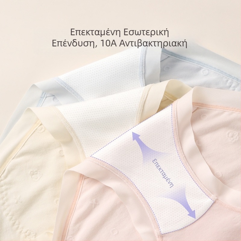 Γυναικείο αντιβακτηριακό εσώρουχο περιόδου με προστασία από διαρροές, μπικίνι μέσης· κύριο ύφασμα: βαμβάκι-μόνταλ-σπάντεξ; επένδυση καβάλου: βισκόζη-σπάντεξ-νάιλον