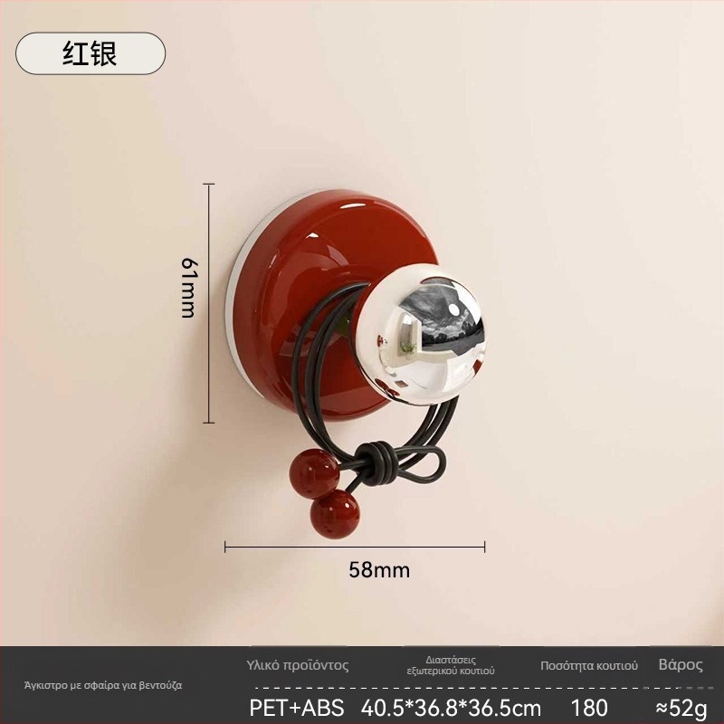 Χειριστήριο πόρτας με βεντούζα – PET+ABS, YM.7242, σφαιρικός σχεδιασμός, εγκατάσταση χωρίς τρύπημα, συμβατό με συρόμενες πόρτες και ντουλάπες