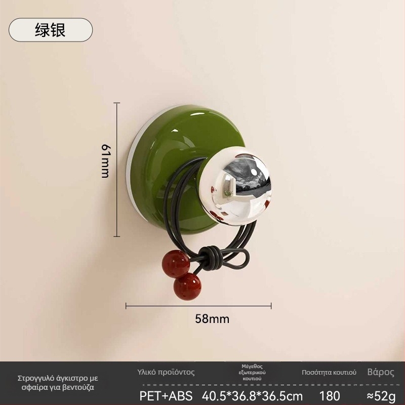 Χειριστήριο πόρτας με βεντούζα – PET+ABS, YM.7242, σφαιρικός σχεδιασμός, εγκατάσταση χωρίς τρύπημα, συμβατό με συρόμενες πόρτες και ντουλάπες