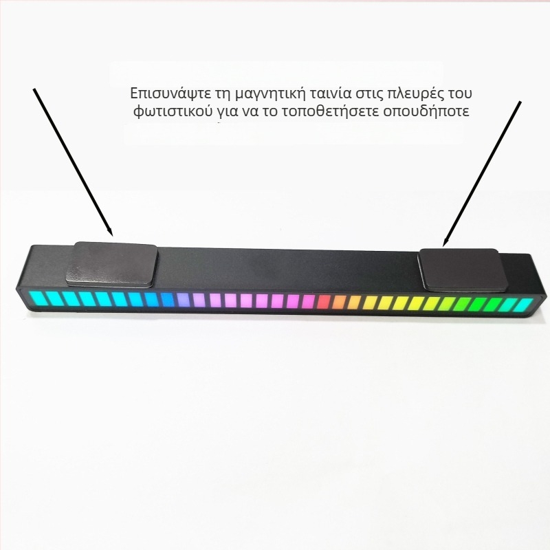 Εσωτερικό φως LED αυτοκινήτου με RGB ρυθμό και φωνητικό έλεγχο, ABS υλικό, 1.5W, 5V, 1.5A, συμβατό με το μοντέλο 102