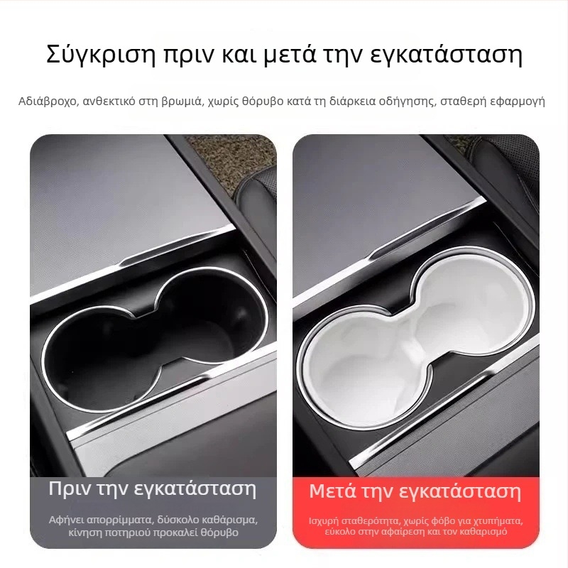 Υποδοχή ποτηριού και θήκη αποθήκευσης για Tesla Model Y και Model 3 – περιοριστής κεντρικής κονσόλας