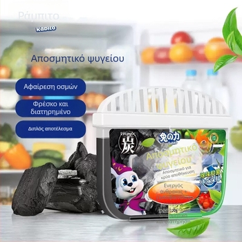 Απολυμαντικό ψυγείου με ενεργό άνθρακα, 120 g, 48 τεμάχια σε κουτί, άρωμα πολυφαινόλες πράσινου τσαγιού; κύρια συστατικά: εκχυλίσματα φυτών, επιφανειοδραστικές ουσίες, πηκτικά μέσα, πολυφαινόλες τσαγιού; εξαλείφει οσμές και διατηρεί φρεσκάδα στο ψυγείο.