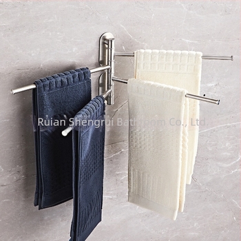 Ράγα πετσετών χωρίς διάτρηση από ανοξείδωτο χάλυβα 304 για μπάνιο, περιστρεφόμενη μπάρα πετσετών και αποθήκευση πετσετών, 2–4 επίπεδα