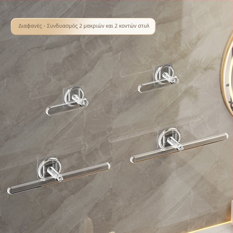 Κρεμάστρα πετσέτας - Τοίχο-μοντωμένη μονάδα αποθήκευσης με L-σχήματος άγκιστρο, πλαστικό, γυαλιστερή επιφάνεια, φορτίο 5 kg