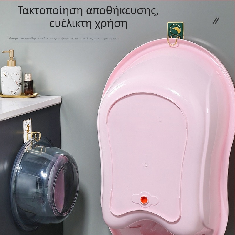 Επιτοίχιο ράφι με άγκιστρο από ανοξείδωτο ατσάλι, χωρίς τρύπες, για κουζίνα και μπάνιο, μοντέλο B2436, ένα επίπεδο