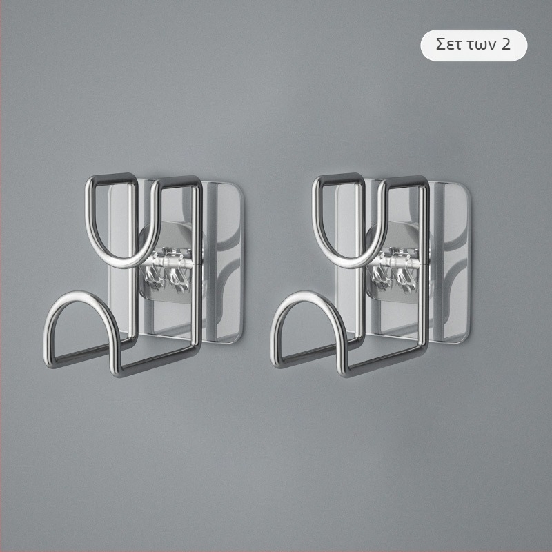 Επιτοίχιο ράφι με άγκιστρο από ανοξείδωτο ατσάλι, χωρίς τρύπες, για κουζίνα και μπάνιο, μοντέλο B2436, ένα επίπεδο