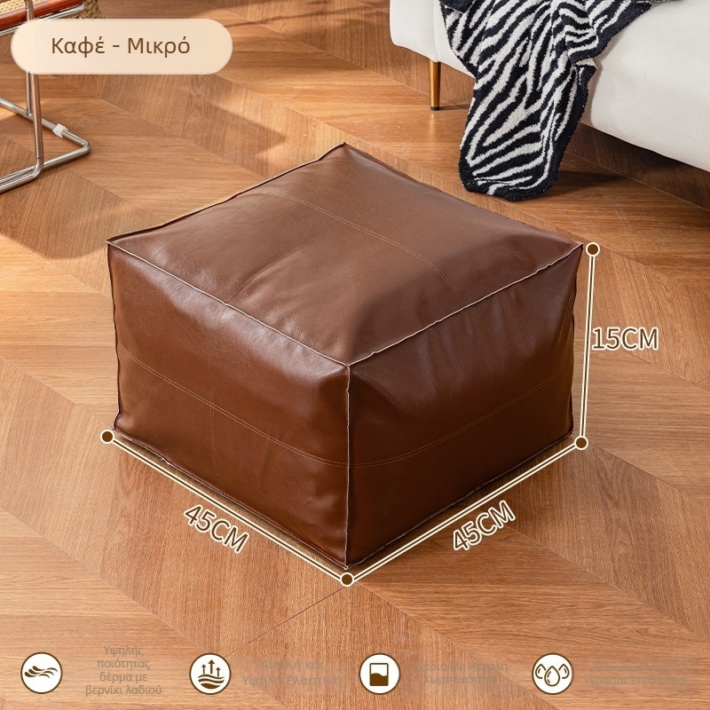 Δερμάτινο σκαμπό αποθήκευσης για οικιακή χρήση, πολυχρηστικό, χωρητικότητα 50 L, φορτίο 100 kg, ορθογώνιο σχήμα