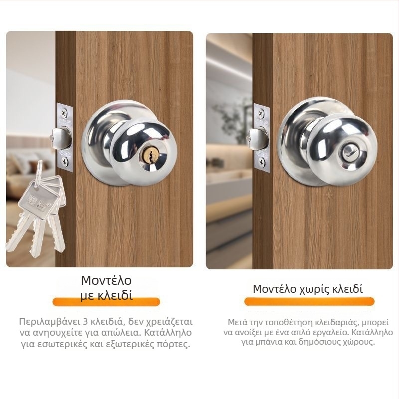 Ball lock κλειδαριά εσωτερικών θυρών, πολλαπλών χρήσεων, από σίδερο, μοντέλο 5831, μοντέρνος απλός σχεδιασμός