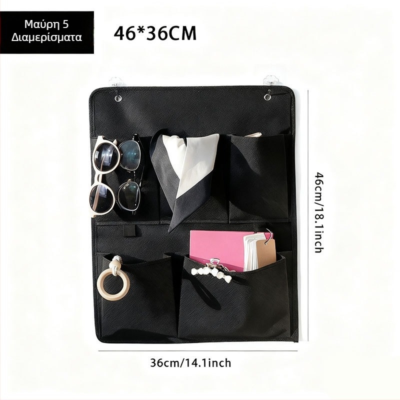 Τοιχοκολλητή κρεμαστή θήκη αποθήκευσης για ντουλάπα, μη υφαντό ύφασμα, πολυλειτουργικός οργανωτής υπνοδωματίου, κατάλληλος για CD-ά, περιοδικά και καρτ-ποστάλ, μοντέλο πίσω από την πόρτα