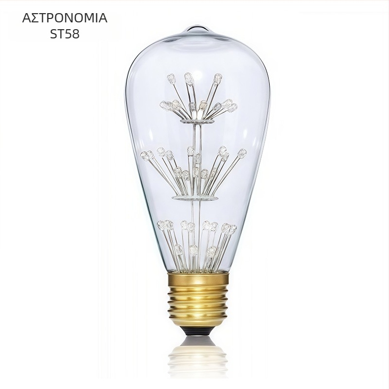 Λάμπα LED φιλμεντ Edison E27 ST64, 220V, 480 lm, δέσμη 360°, με δυνατότητα ρύθμισης φωτεινότητας