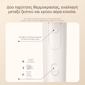 Στεγνωτήρας μαλλιών Confu KF-3153 με αρνητικά ιόντα, αναδιπλούμενος, 1600 W, 220 V, ζεστός/κρύος αέρας