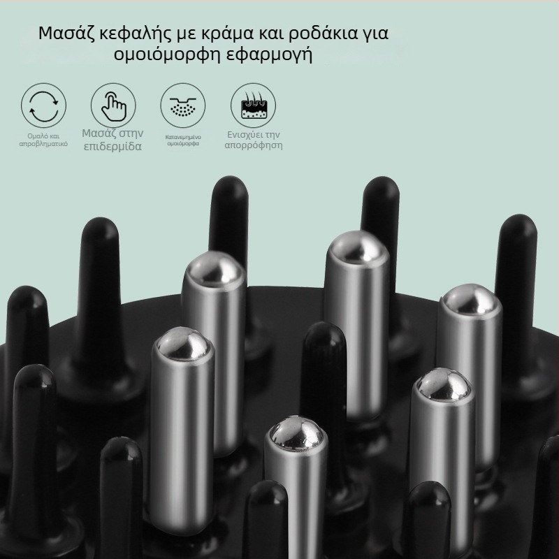 Εφαρμογέας τριχωτού κεφαλιού με θρεπτικό διάλυμα, χτένα-οδηγός υγρών με περιστρεφόμενες χάντρες, μοντέλο: Liquid Diverter; βάρος 35-40 g; κατάλληλο για όλες τις εποχές; γενική χρήση