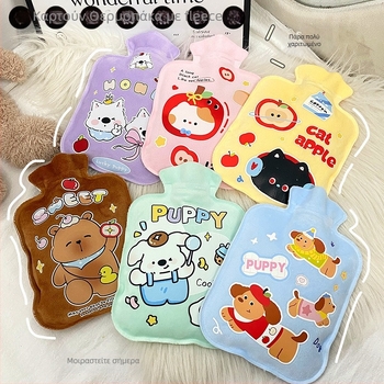 Μπουκάλι ζεστού νερού γεμάτο με νερό – βελούδινο Teddy, στυλ καρτούν, κατάλληλο για τα χέρια, πόδια και την κοιλιά, θέρμανση με έγχυση νερού, 38 g