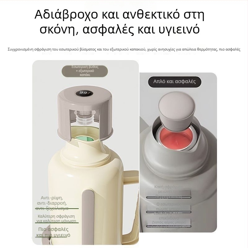 Θερμό μπουκάλι με γυάλινο εσωτερικό, μεγάλη χωρητικότητα, μόνωση 12–24 ωρών, premium Xinmeiya PP+γυάλινος εσωτερικός