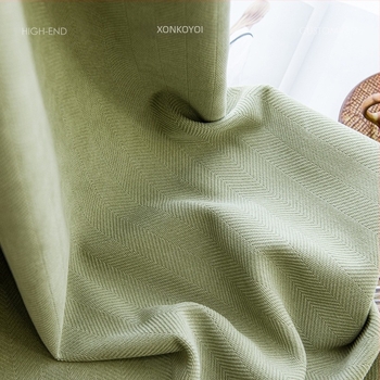 Κόκκινες ευρείες κουρτίνες Chenille Jacquard με ύφανση Herringbone, πυκνές, 100% πολυεστέρας, για υπνοδωμάτιο και σαλόνι