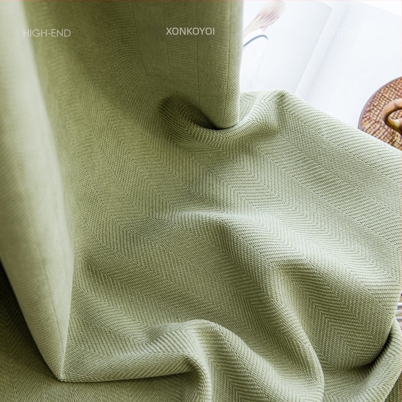 Κόκκινες ευρείες κουρτίνες Chenille Jacquard με ύφανση Herringbone, πυκνές, 100% πολυεστέρας, για υπνοδωμάτιο και σαλόνι