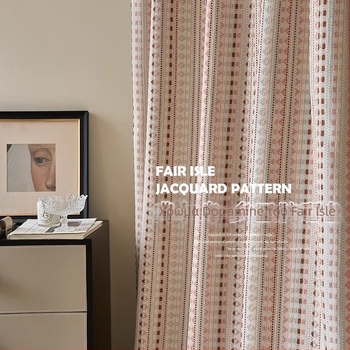 Κουρτίνες Dianrui, πολυεστέρας, βαφή νήματος, υψηλό σκίασμα 71-90%, γαλλικό ύφος, προσαρμοσμένα μεγέθη κουρτινών