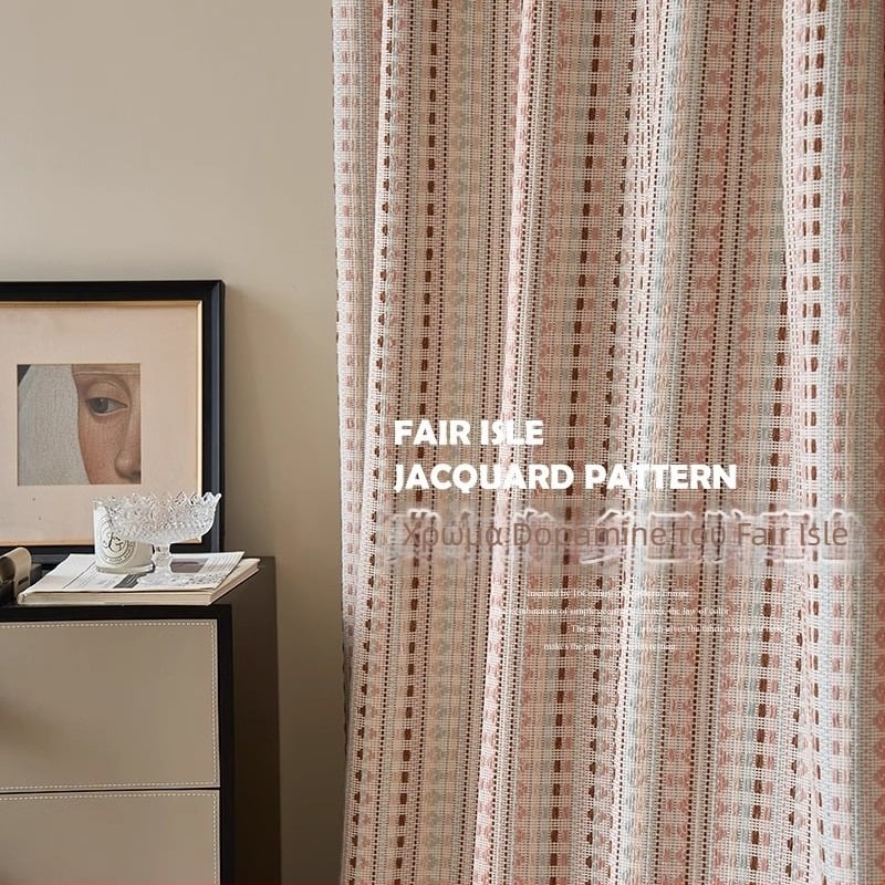 Κουρτίνες Dianrui, πολυεστέρας, βαφή νήματος, υψηλό σκίασμα 71-90%, γαλλικό ύφος, προσαρμοσμένα μεγέθη κουρτινών