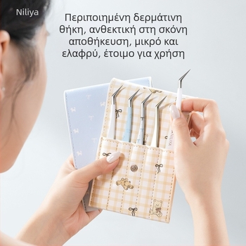 Σετ τσιμπίδων για τέχνη βλεφαρίδων: τσιμπίδες με αιχμηρή άκρη, λαβή από χάλυβα με μέτριο άνθρακα, άκρες από χάλυβα υψηλού άνθρακα, τσιμπίτζες για οδηγό, ακρίβειας τσιμπίδες βλεφαρίδων