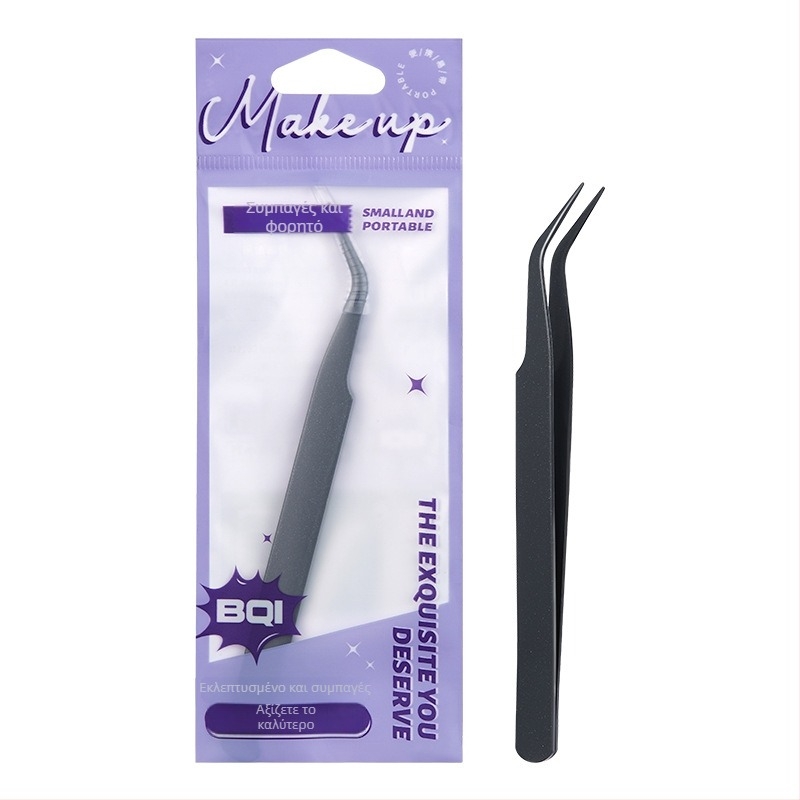 BQI Μίνι τσίμπιδα για βλεφαρίδες με στρογγυλή κεφαλή – εργαλείο τοποθέτησης ψεύτικων βλεφαρίδων για αρχάριους, χωρίς εισαγωγή
