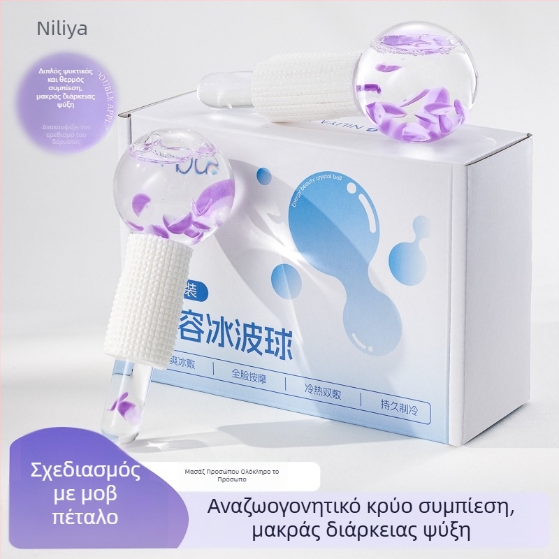 Nilya Συσκευή Ομορφιάς: Ice Wave Ball και Beauty Ice Hammer – χειροκίνητο εργαλείο μασάζ ματιών και προσώπου με αρνητικά ιόντα, μη ηλεκτρικό, προέλευση Γκουάνγκτζού, 3 έτη ζωής
