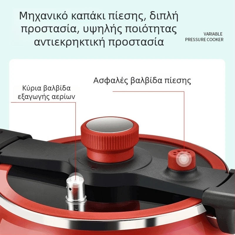 Κατσαρόλα σούπας από εμαγιέ σίδηρο με διπλά χέρια, χωρητικότητα 5 L ή μεγαλύτερη, γυάλινο καπάκι, συμβατή με φλόγιστρο και επαγωγική εστία