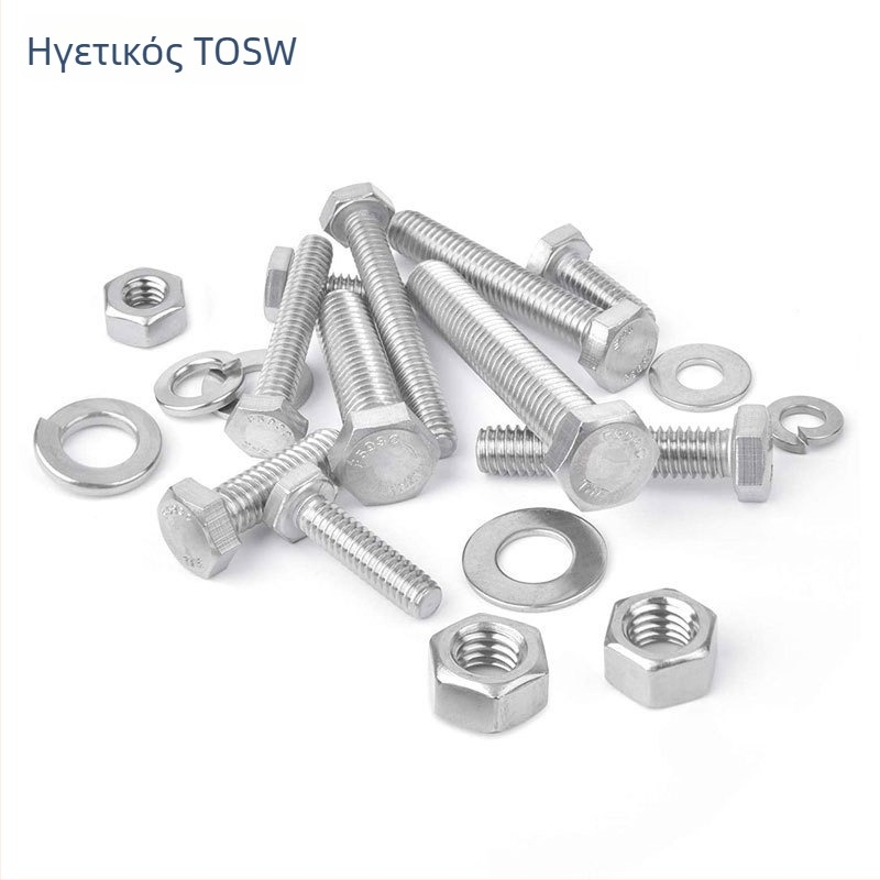 Σετ εξωτερικών εξάγωνων βιδών Lingding hardware, 304 ανοξείδωτος χάλυβας, A2-70, Εθνικό Πρότυπο