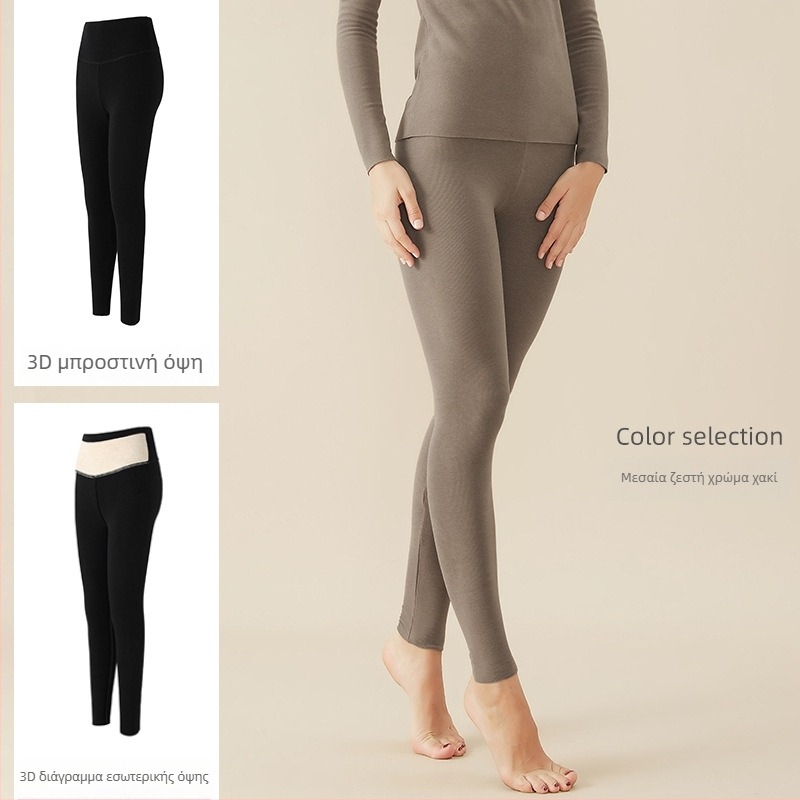 Γυναικείοι χειμωνιάτικοι θερμικοί κολάν με ψηλή μέση, παχιές και ελαστικές, στενή γραμμή, σύνθεση 50–70% ινών αναγεννημένης κυτταρίνης + ≤30% βαμβάκι, μονόχρωμο