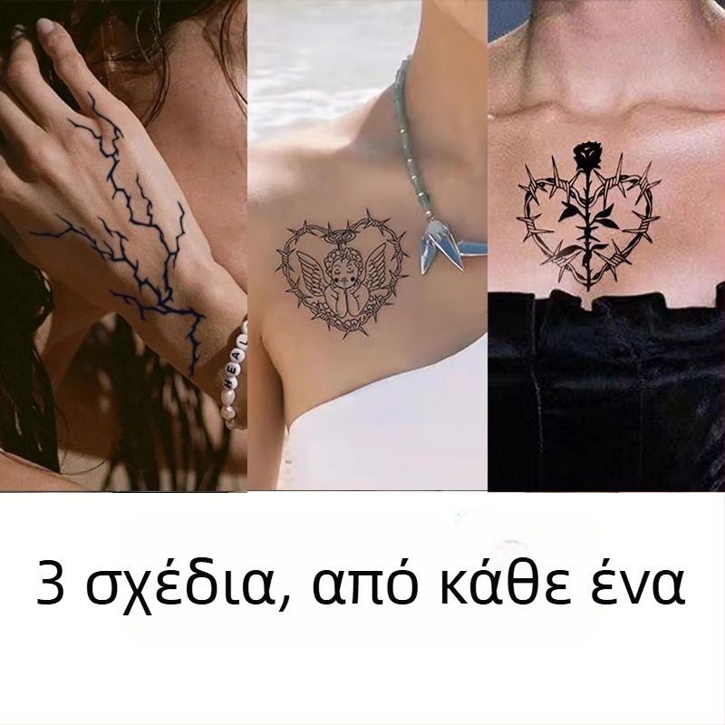 Προσωρινό αυτοκόλλητο τατουάζ για την πίσω πλευρά του χεριού με ρεαλιστικό σχέδιο κεραυνών, αδιάβροχο, ανθεκτικό σε τριβή, ημιμόνιμο