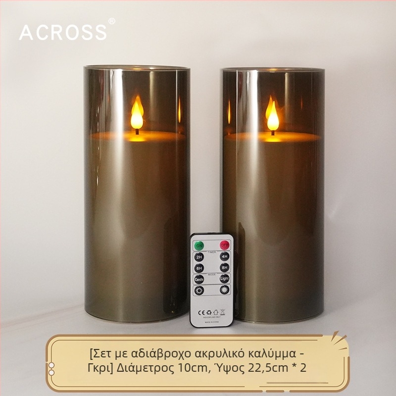 Εξωτερική IPX7 αδιάβροχη LED ηλεκτρονική κερί με ακρυλικό κάλυμμα, κυλινδρική πλαστική κατασκευή