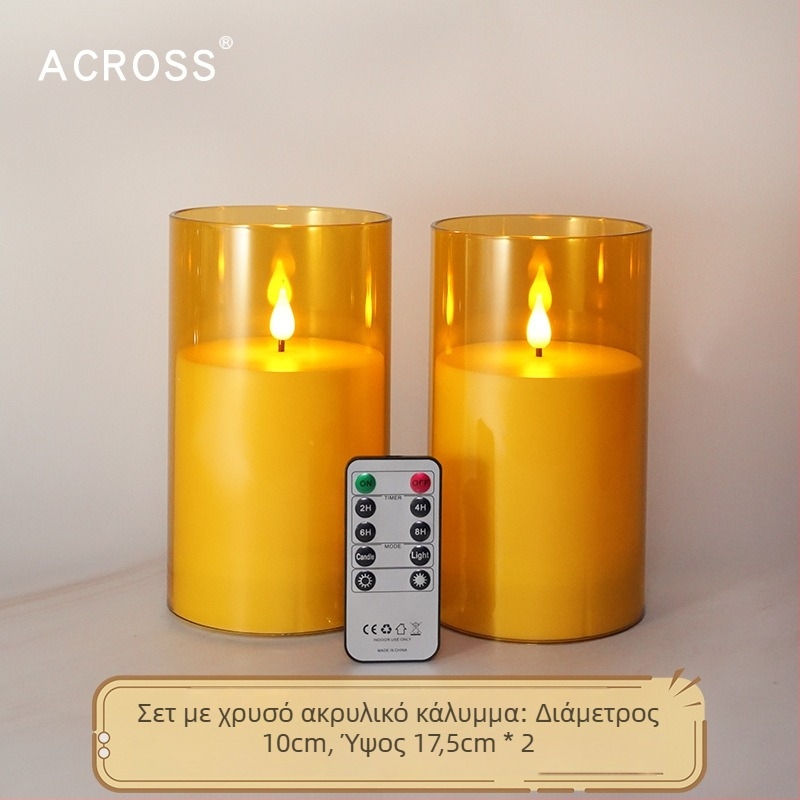 Εξωτερική IPX7 αδιάβροχη LED ηλεκτρονική κερί με ακρυλικό κάλυμμα, κυλινδρική πλαστική κατασκευή