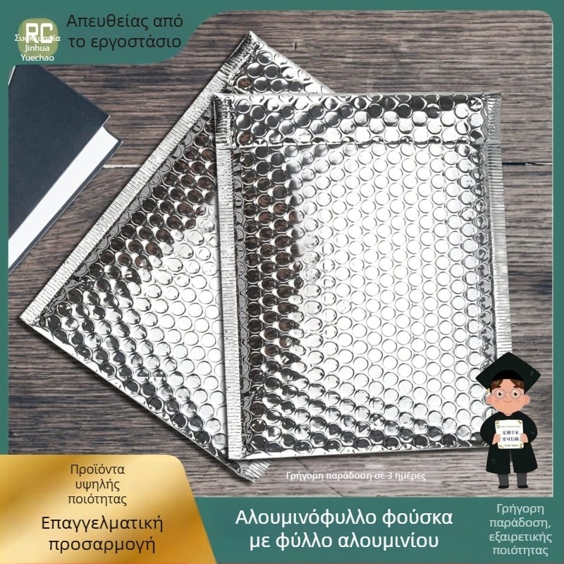 Express φάκελος φυσαλίδων με αλουμινοποιημένο φιλμ, παχυμένος σχεδιασμός, 100% καθαρό υλικό PC, προσαρμόσιμο μήκος σφράγισης