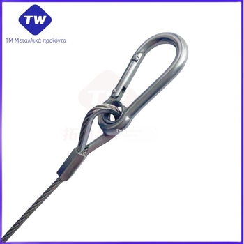 Γαλβανισμένος τράσο οροφής για φωτιστικά, διπλό στριφτό, πολλαπλών νημάτων, SIRO διάταξη, δεξιόστροφος, εφελκυστική αντοχή 2000, για ασφάλεια κρέμασης/πτώσεων – Κωδικός 20233-20