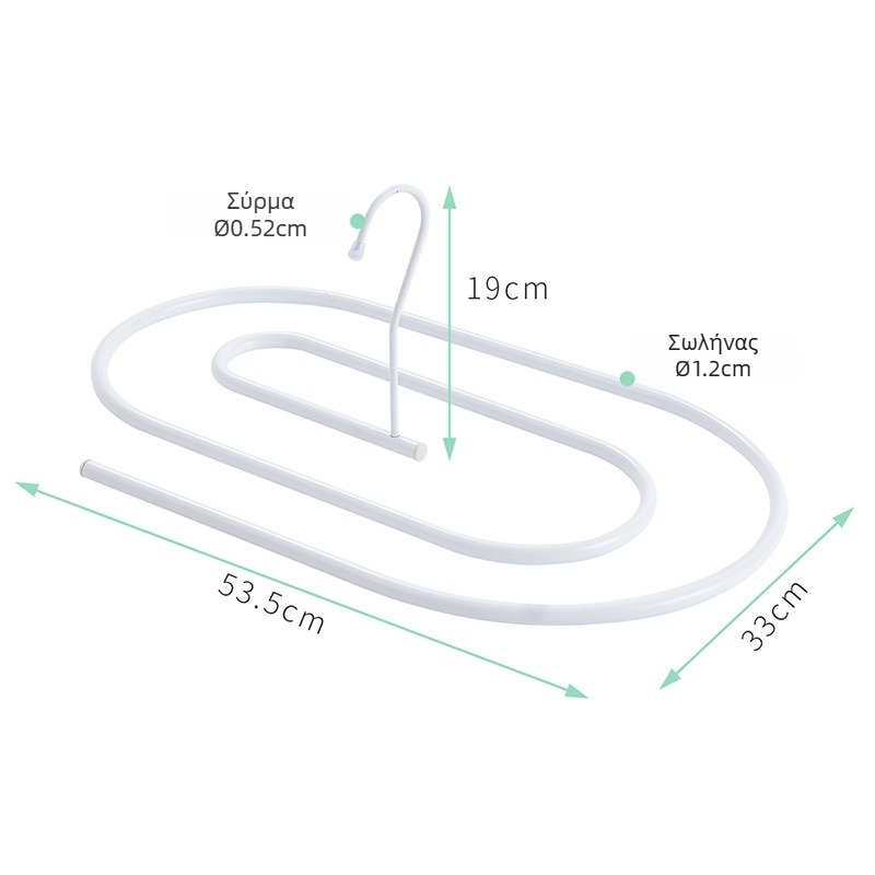 Κρεμαστό ράφι στέγνωσης ρούχων με μεταλλικό οβάλ πλαίσιο, μοντέρνο μινιμαλιστικό στυλ, για εξωτερική χρήση, μοντέλο 107600/107599/108347