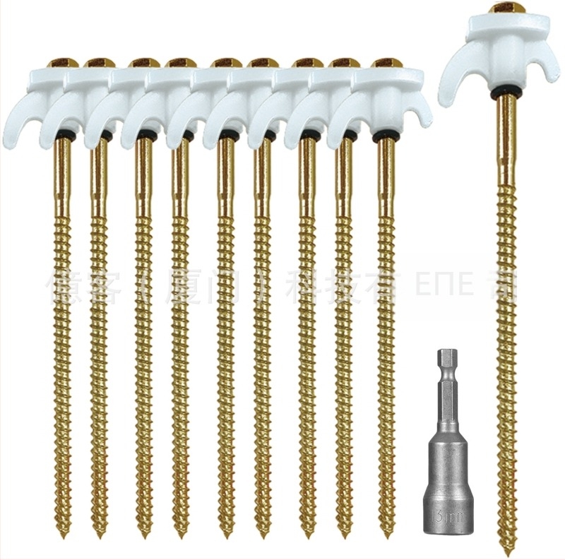 Κοχλίες σκηνής με περιστρεφόμενη πλαστική κεφαλή, από χαμηλού άνθρακα χάλυβα, φθορίζουσες